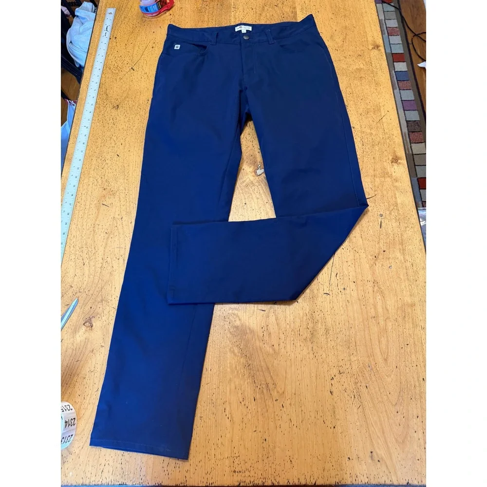 Peter Millar EB66 34x34 Mens Navy Blue Performance Five Pocket Golf Pants